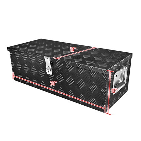 Spec-D Tuning All All All Aluminum Box- 30X13X10 W30Kg Max Load- Black TBOX-ALM05BK